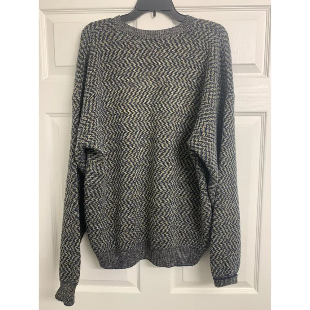 TSR USA Vintage 90s Chevron Sweater‎ Cardigan Size L